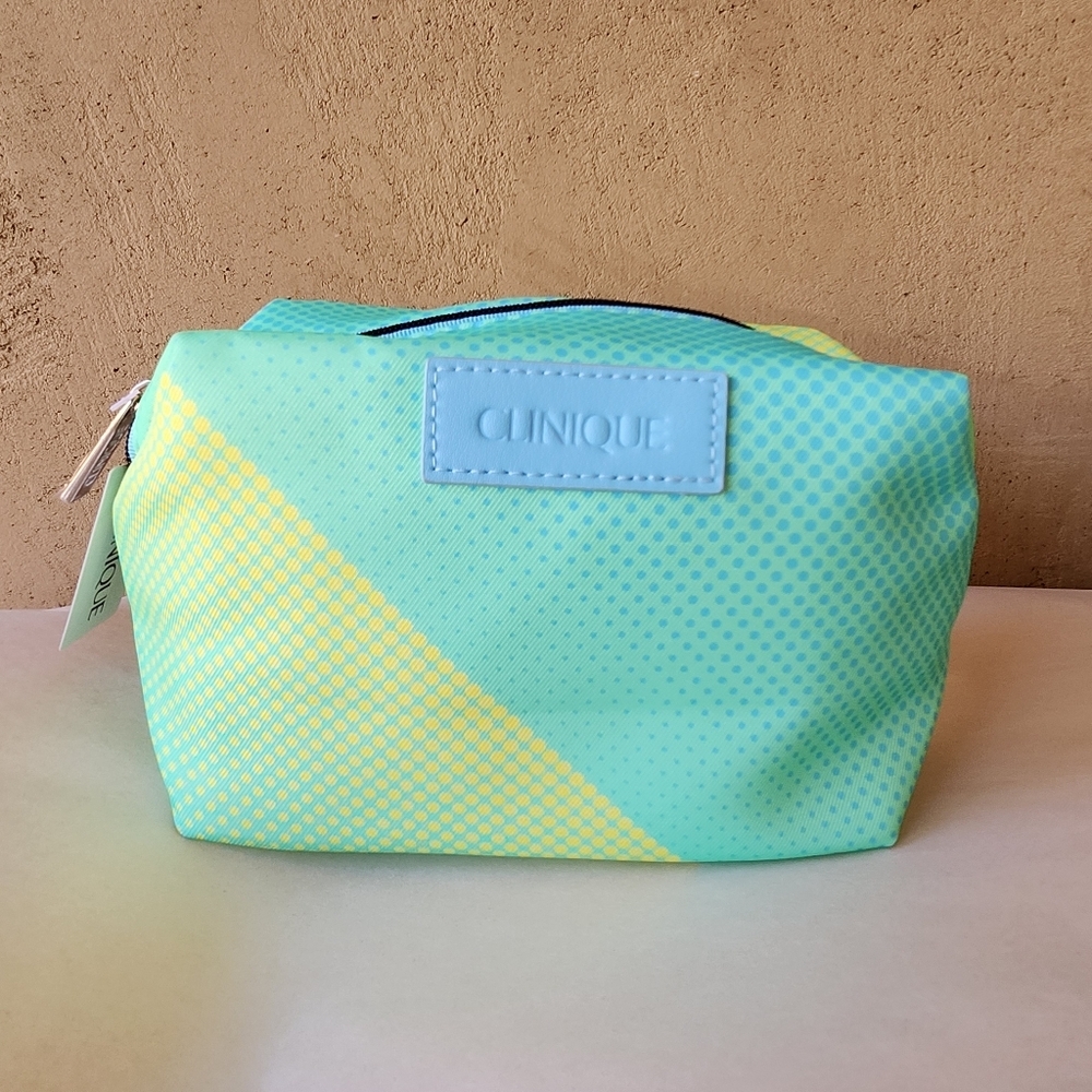Clinique Green and Yellow Cosmetic Bag